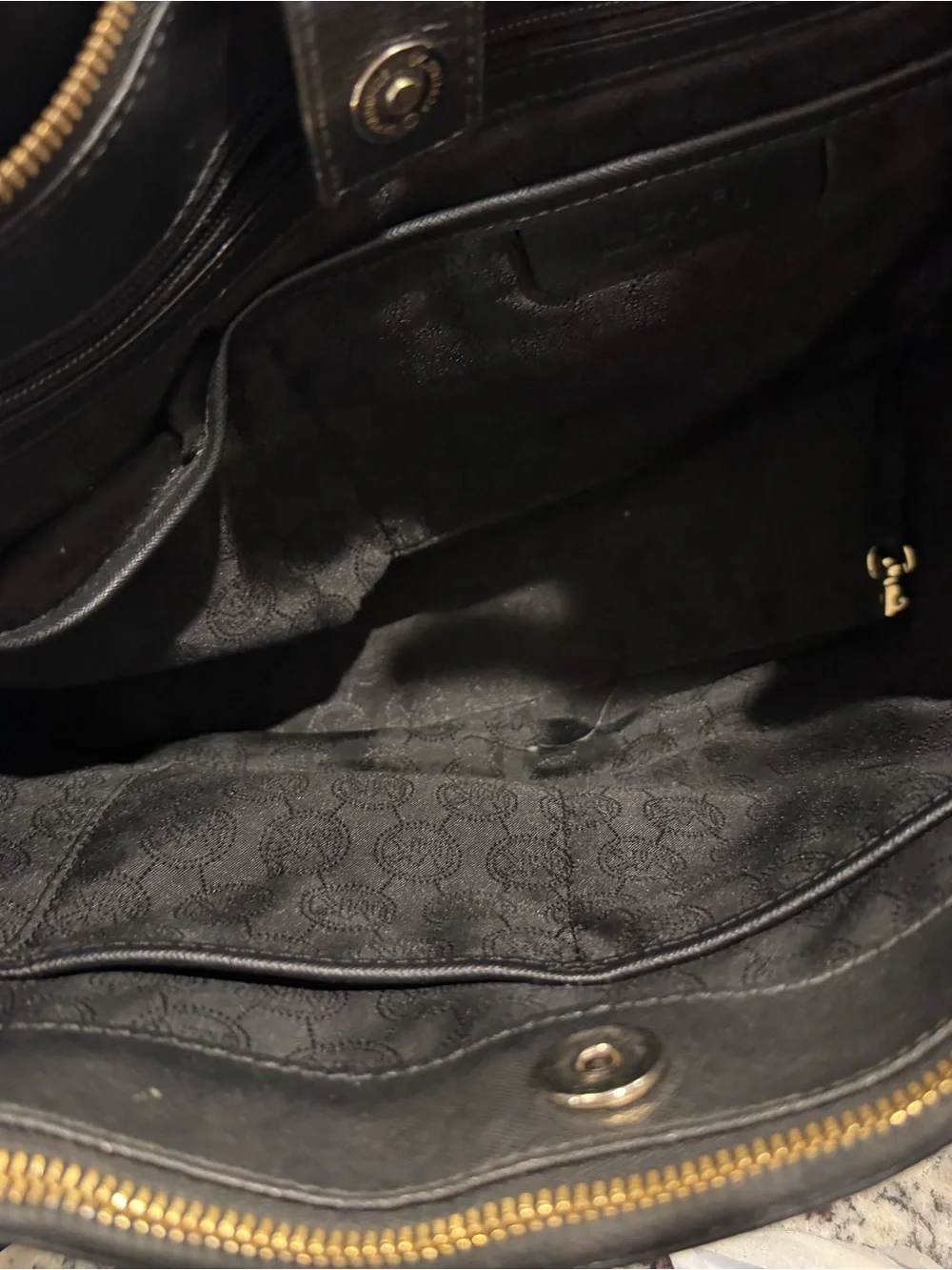 Michael Kors Black Saffiano Satchel with Gold Hardware